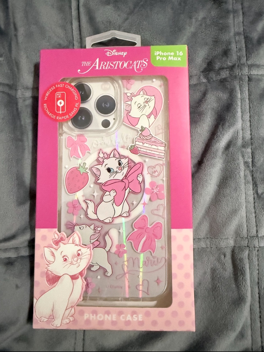 Disney The Aristocats Pink Clear iPhone 16 Pro Max Case with Character Art